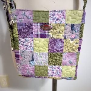 Donna Sharp "Grape Patch" 2 Piece Bag and Wallet Set